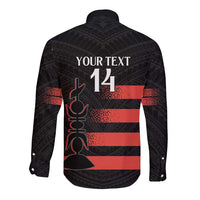 Custom New Caledonia Football Long Sleeve Button Shirt Allez Les Cagous Polynesian Pattern LT14 - Polynesian Pride