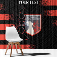 Custom New Caledonia Football Window Curtain Allez Les Cagous Polynesian Pattern