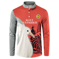 Custom Nouvelle-Caledonie Football Button Sweatshirt Allez Les Cagous Simple Style LT14 Red - Polynesian Pride