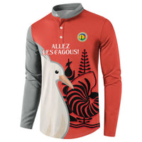 Custom Nouvelle-Caledonie Football Button Sweatshirt Allez Les Cagous Simple Style LT14 - Polynesian Pride