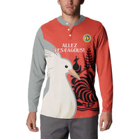 Custom Nouvelle-Caledonie Football Button Sweatshirt Allez Les Cagous Simple Style LT14 - Polynesian Pride