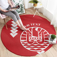 Custom Tahiti Football Round Carpet Go Toa Aito