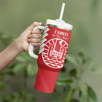 Custom Tahiti Football Tumbler With Handle Go Toa Aito