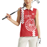 Custom Tahiti Football Women Sleeveless Polo Shirt Go Toa Aito