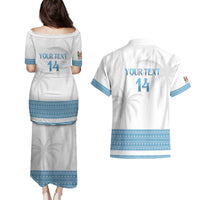 Custom Fiji Tapa Football Couples Matching Puletasi and Hawaiian Shirt Go Bula Boy!
