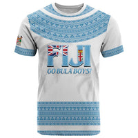Custom Fiji Tapa Football T Shirt Go Bula Boy! LT14 White - Polynesian Pride