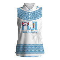 Custom Fiji Tapa Football Women Sleeveless Polo Shirt Go Bula Boy!