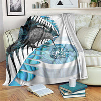 New Zealand Silver Fern Curling Personalised Blanket Aotearoa Kiwi Ponga Paua Shell Version - Polynesian Pride