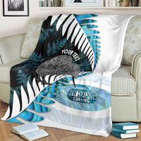 New Zealand Silver Fern Curling Personalised Blanket Aotearoa Kiwi Ponga Paua Shell Version - Polynesian Pride