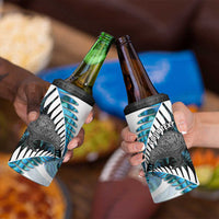 New Zealand Silver Fern Curling Personalised 4 in 1 Can Cooler Tumbler Aotearoa Kiwi Ponga Paua Shell Version - Polynesian Pride
