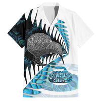 New Zealand Silver Fern Curling Personalised Hawaiian Shirt Aotearoa Kiwi Ponga Paua Shell Version LT14 Black - Polynesian Pride