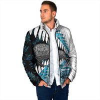 New Zealand Silver Fern Curling Personalised Padded Jacket Aotearoa Kiwi Ponga Paua Shell Version - Polynesian Pride