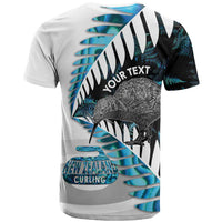 New Zealand Silver Fern Curling Personalised T Shirt Aotearoa Kiwi Ponga Paua Shell Version LT14 - Polynesian Pride