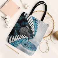 New Zealand Silver Fern Curling Personalised Tote Bag Aotearoa Kiwi Ponga Paua Shell Version - Polynesian Pride
