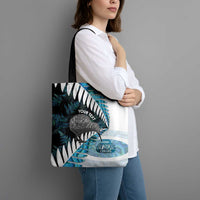 New Zealand Silver Fern Curling Personalised Tote Bag Aotearoa Kiwi Ponga Paua Shell Version - Polynesian Pride