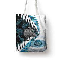 New Zealand Silver Fern Curling Personalised Tote Bag Aotearoa Kiwi Ponga Paua Shell Version - Polynesian Pride