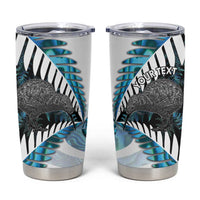 New Zealand Silver Fern Curling Personalised Tumbler Cup Aotearoa Kiwi Ponga Paua Shell Version LT14 Black - Polynesian Pride