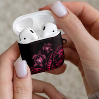 Pink Black Polynesia Floral Sea Turtle AirPods Case - Polynesian Pride