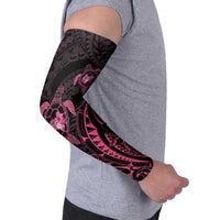Pink Black Polynesia Floral Sea Turtle Arm Sleeves - Polynesian Pride