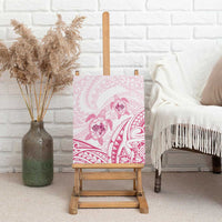 Pink White Polynesia Floral Sea Turtle Canvas Wall Art - Polynesian Pride