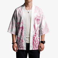 Pink White Polynesia Floral Sea Turtle Kimono - Polynesian Pride