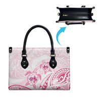 Pink White Polynesia Floral Sea Turtle Leather Bag - Polynesian Pride