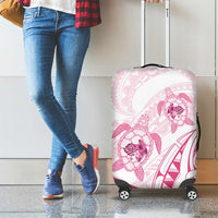 Pink White Polynesia Floral Sea Turtle Luggage Cover - Polynesian Pride