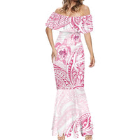 Pink White Polynesia Floral Sea Turtle Mermaid Dress - Polynesian Pride