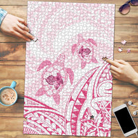 Pink White Polynesia Floral Sea Turtle Puzzle - Polynesian Pride