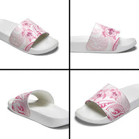 Pink White Polynesia Floral Sea Turtle Slide Sandals - Polynesian Pride