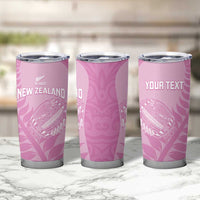 Custom New Zealand Silver Fern Rugby 2025 Tumbler Cup All Black Aotearoa Maori Pink