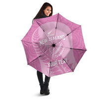 Custom New Zealand Silver Fern Rugby 2025 Umbrella All Black Aotearoa Maori Pink - Polynesian Pride