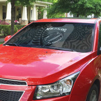 Custom New Zealand Silver Fern Rugby 2025 Auto Sun Shade Go Champions Aotearoa Maori Black - Polynesian Pride