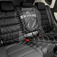 Custom New Zealand Silver Fern Rugby 2025 Back Car Seat Cover Go Champions Aotearoa Maori Black