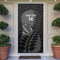 Custom New Zealand Silver Fern Rugby 2025 Door Cover Go Champions Aotearoa Maori Black - Polynesian Pride