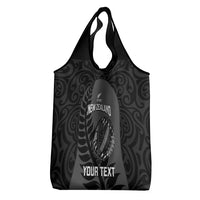 Custom New Zealand Silver Fern Rugby 2025 Grocery Bag Go Champions Aotearoa Maori Black