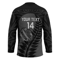 Custom New Zealand Silver Fern Rugby 2025 Hockey Jersey Go Champions Aotearoa Maori Black - Polynesian Pride