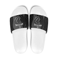 Custom New Zealand Silver Fern Rugby 2025 Slide Sandals Go Champions Aotearoa Maori Black - Polynesian Pride