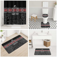 Custom New Zealand Silver Fern Rugby Bathroom Set All Black Maori Taniko Pattern LT14 - Polynesian Pride