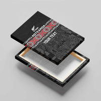 Custom New Zealand Silver Fern Rugby Canvas Wall Art All Black Maori Taniko Pattern