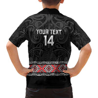 Custom New Zealand Silver Fern Rugby Family Matching Puletasi and Hawaiian Shirt All Black Maori Taniko Pattern