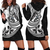Philippines Eagle Sun Hoodie Dress Filipino Agila Polynesian Tattoo Black Color