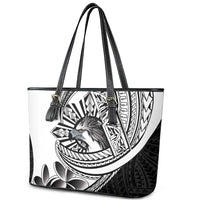 Philippines Eagle Sun Leather Tote Bag Filipino Agila Polynesian Tattoo Black Color LT14 - Polynesian Pride