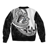 Philippines Eagle Sun Sleeve Zip Bomber Jacket Filipino Agila Polynesian Tattoo Black Color