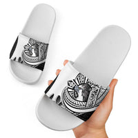 Philippines Eagle Sun Slide Sandals Filipino Agila Polynesian Tattoo Black Color