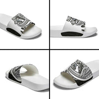 Philippines Eagle Sun Slide Sandals Filipino Agila Polynesian Tattoo Black Color