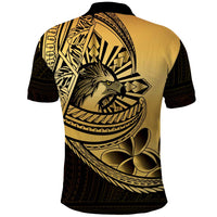 Philippines Eagle Sun Polo Shirt Filipino Agila Polynesian Tattoo Gold Color