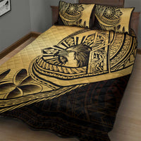 Philippines Eagle Sun Quilt Bed Set Filipino Agila Polynesian Tattoo Gold Color