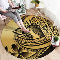 Philippines Eagle Sun Round Carpet Filipino Agila Polynesian Tattoo Gold Color