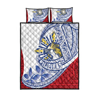 Philippines Eagle Sun Quilt Bed Set Filipino Agila Polynesian Tattoo Flag Color